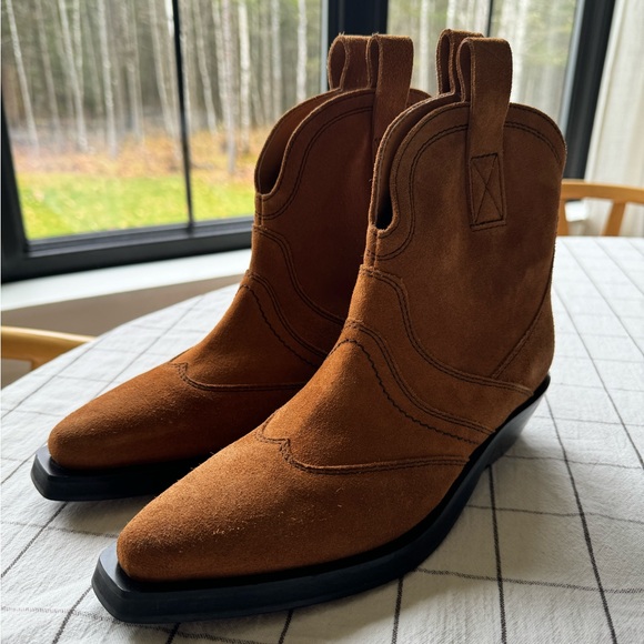 NEW GANNI SUEDE COWBOY BOOT - Picture 3 of 9